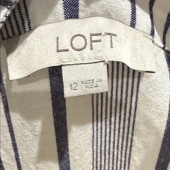 Striped Button-Down Linen Dress - Picture 2 of 4